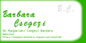 barbara csegezi business card